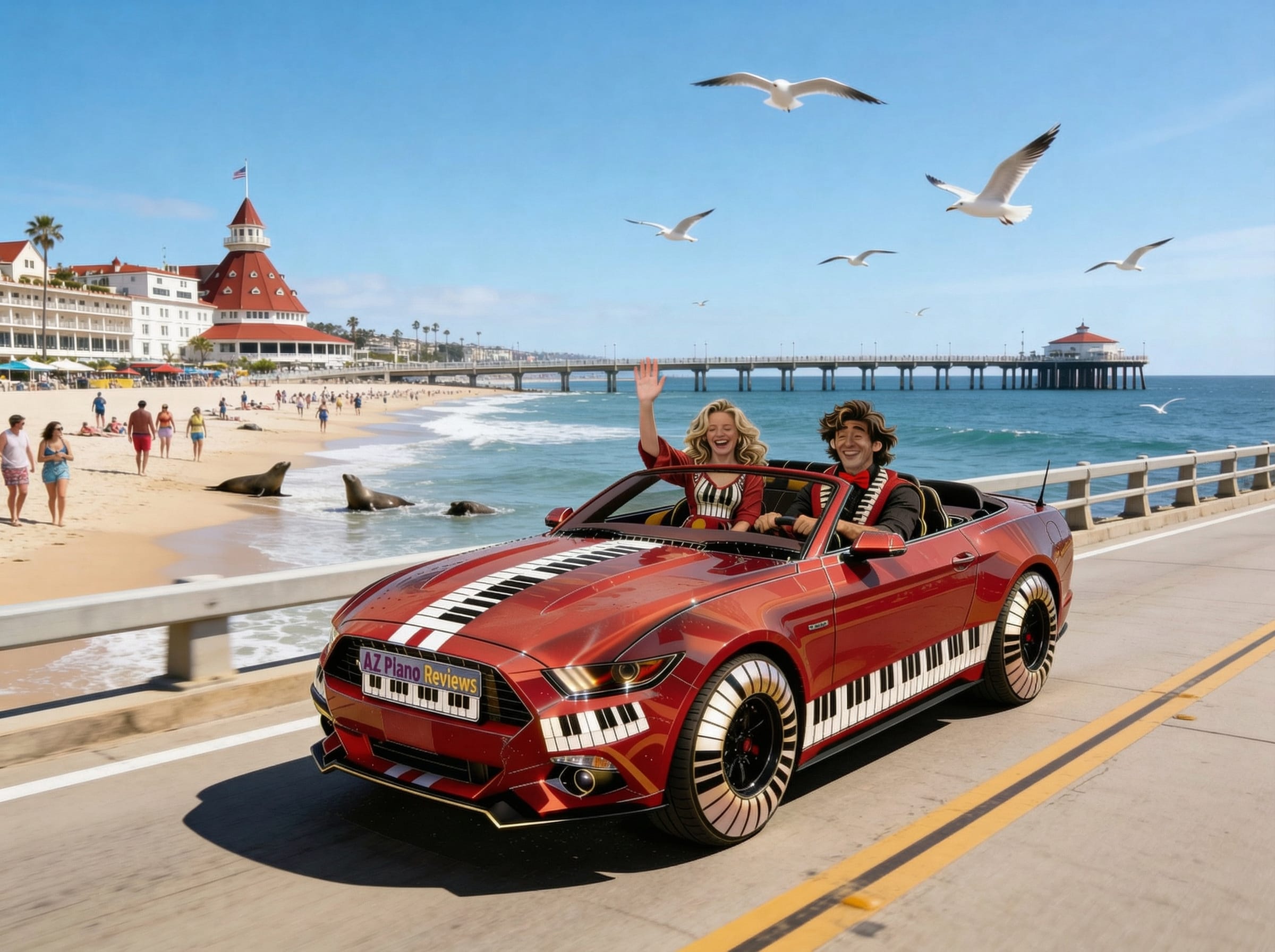 Kevin & Katie Keys Driving in San Diego Coronado 