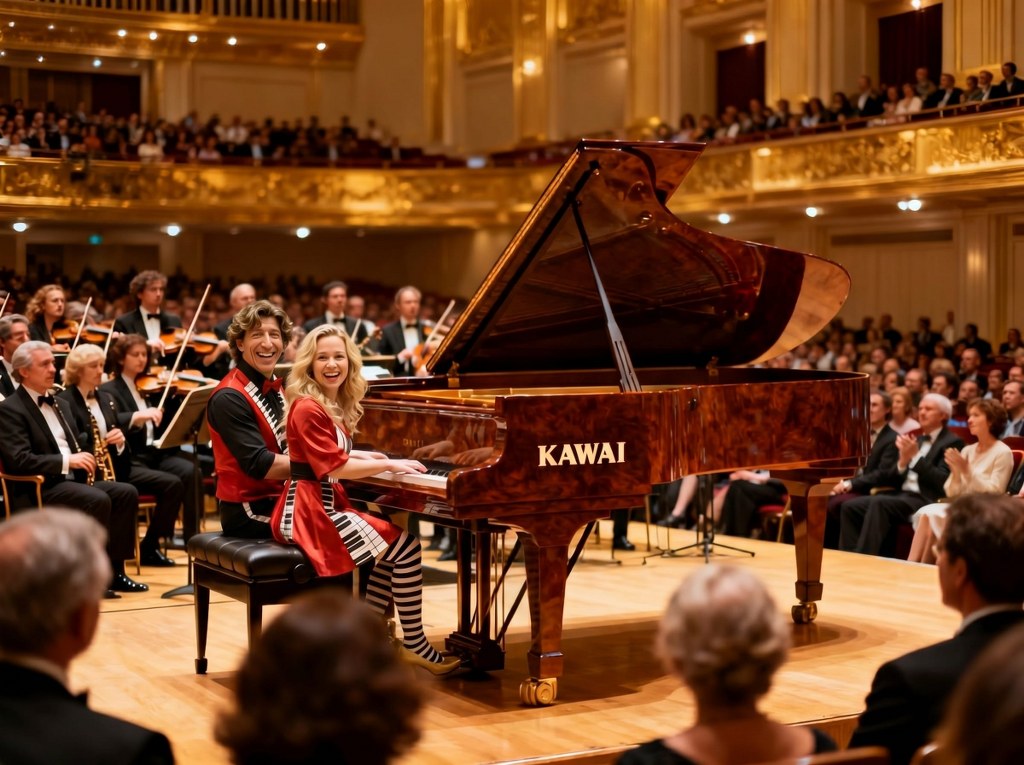 Kevin & Katie Keys playing Kawai Grand Piano in Concert