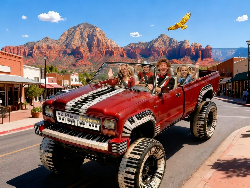 Keys family driving through Sedona, AZ